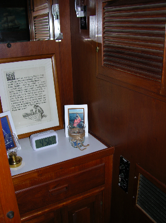 Built-in cabinetry completes the middle stateroom.